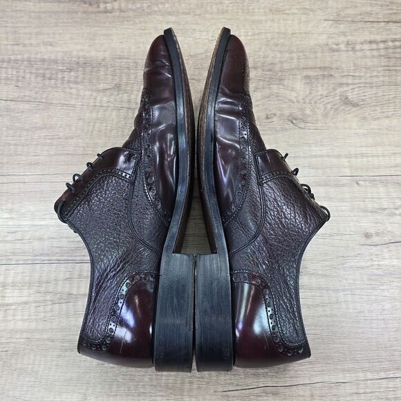 Magnanni Men's Size EU 41 US 8 Burgundy Leather Wingtip Oxfords Dress Shoes - Picture 6 of 9